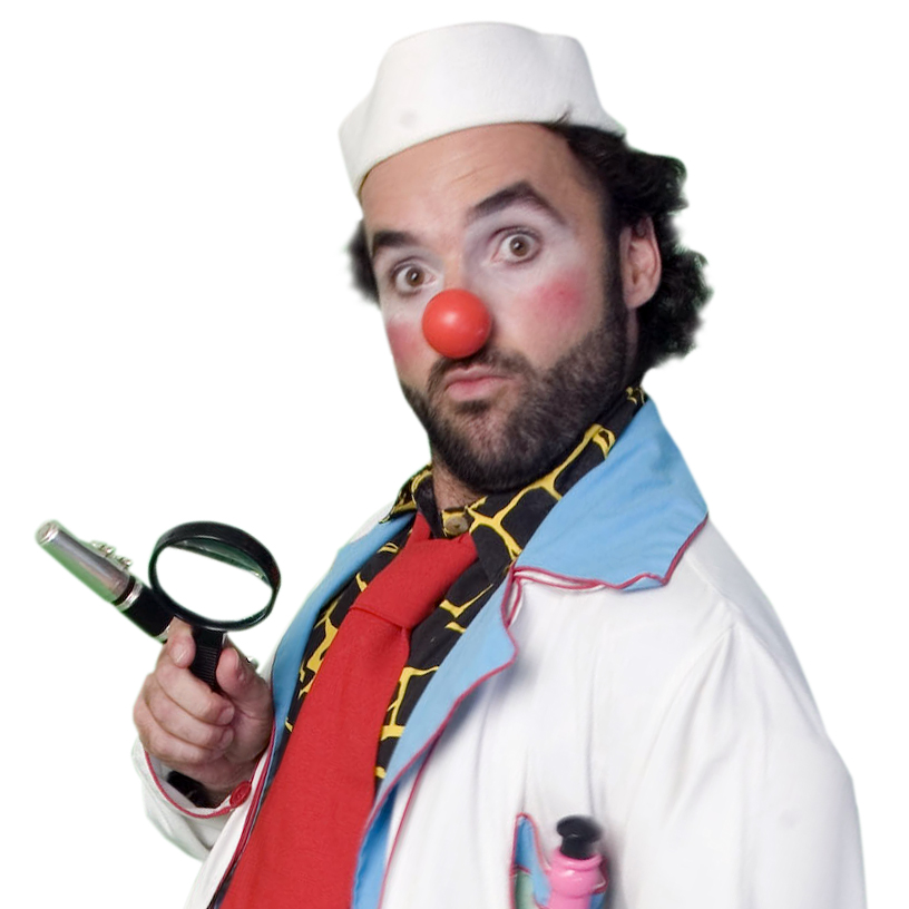 Profesor Microscopio con lupa y clarinete
