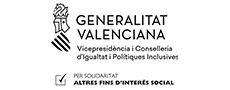 Logo de la Vicepresidència i Conselleria d'Igualtat i Polítiques Inclusives en blanco y negro