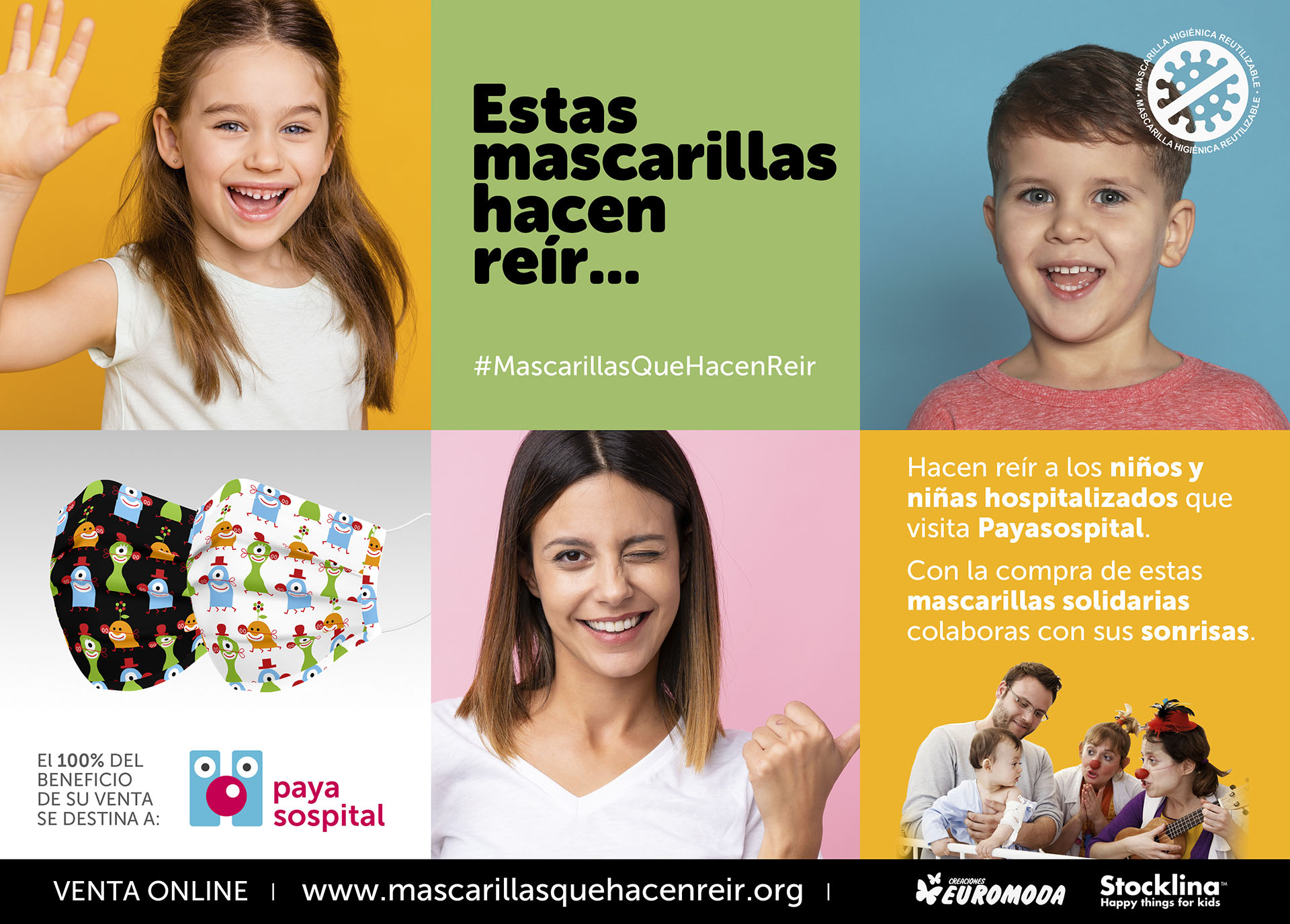 Cartel de la campaña mascarillas que hacen reír