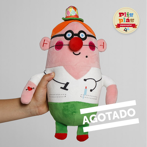 Peluche Plisplás con rótulo de "Agotado"